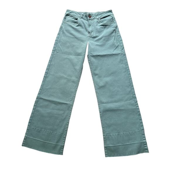 Saya Green Jade Denim Straight Sz 2 - Picture 1 of 9